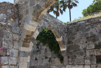 Low angle view of fort