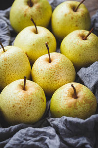High angle view of apples