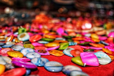 Full frame shot of multi colored candies for sale