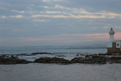View of lighthouse at seaside