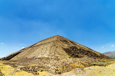Pyramid of the sun against blue sky