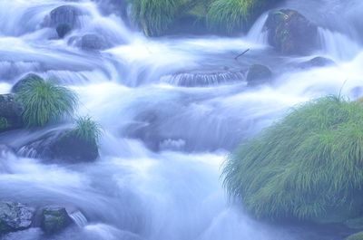 Scenic view of waterfall