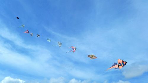 Low angle view of kite flying in sky