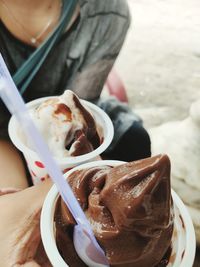 Girl and boy with ice cream