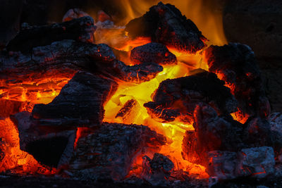 Close-up of bonfire