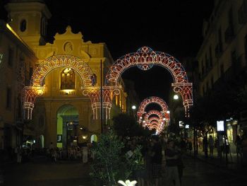 Illuminated city at night