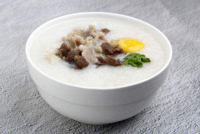 Close-up of food in bowl on table