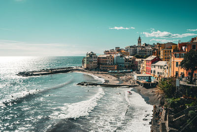 High angle view of sea against sky