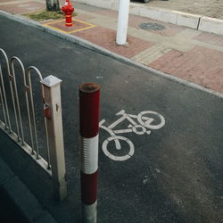 Close-up high angle view of street