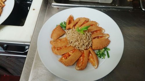 Close-up of meal served in plate