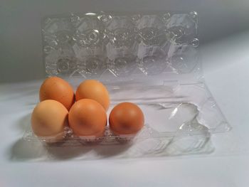 Close-up of eggs in container