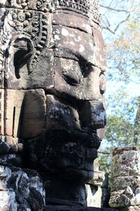 Low angle view of old statue