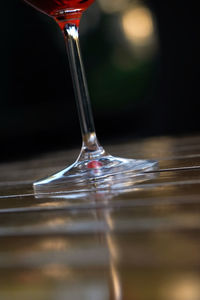 Close-up of water drops on glass