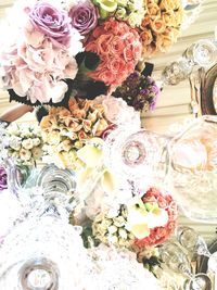 Close-up of flower bouquet on table