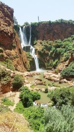 Scenic view of waterfall