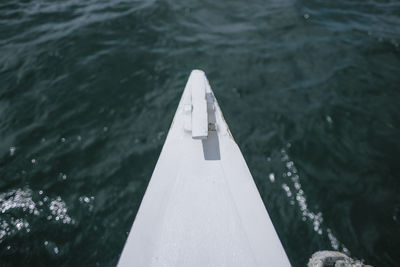 High angle view of boat in sea