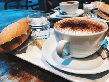 Coffee cup on table