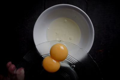 Separating the white and the yellow eggs from the chicken