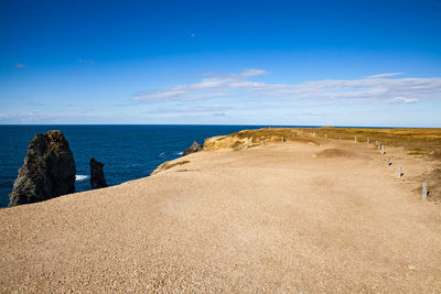 Scenic view of beach against sky