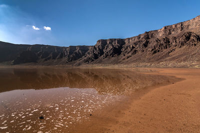 A bottom of the caldera of the al wahbah crater