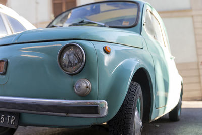 Vintage car on street in city