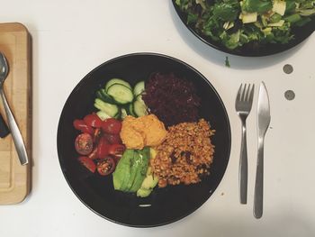 High angle view of salad in plate