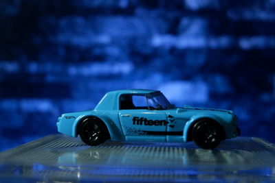 Close-up of toy car