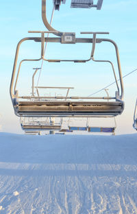 Ski lift in snow