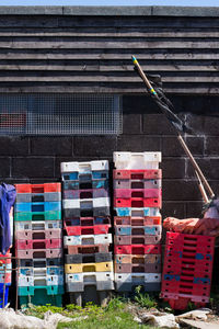 View of multi colored wall