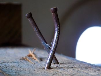 Close-up of rusty chain