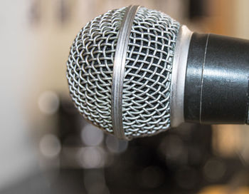 Close-up of microphones 