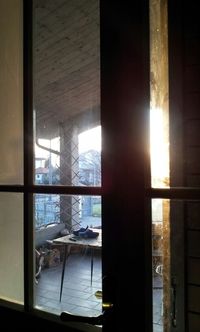 Sunlight streaming through window in building