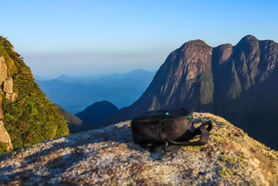 Scenic view of mountains against clear sky