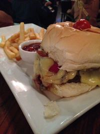 Close-up of served food