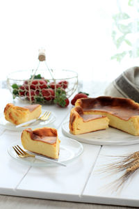 Close-up of food in plate on table