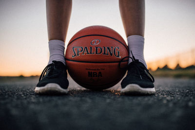 Low section of person wearing shoes