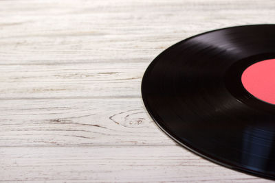 High angle view of black coffee on table