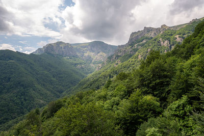 Scenic view of mountains against sky, botev peak, bulgaria. 