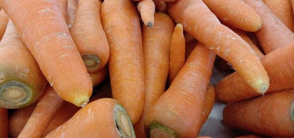 Full frame shot of carrots for sale in market