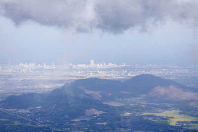 Aerial view of da nang from the ba na hills.