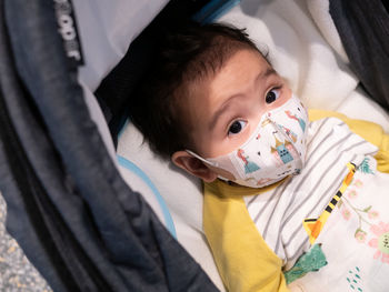 Portrait of cute baby lying down