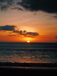 Scenic view of sea at sunset