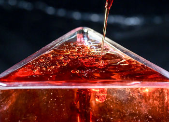 Close-up of water drops on glass