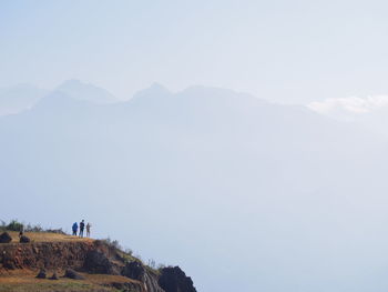 Scenic view of mountains against clear sky