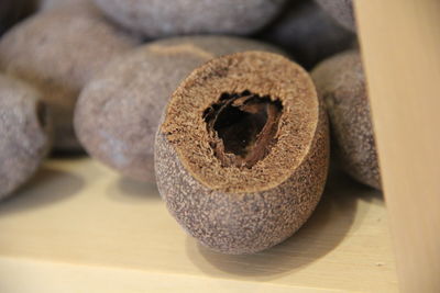 Close-up of bread on cutting board