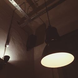 Low angle view of electric lamp