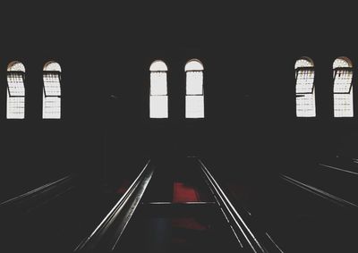 View of illuminated street lights