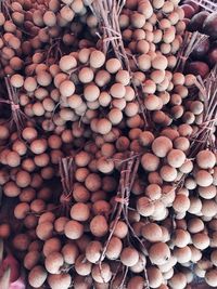 Full frame shot of onions for sale at market stall