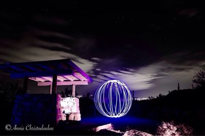 Low angle view of illuminated building