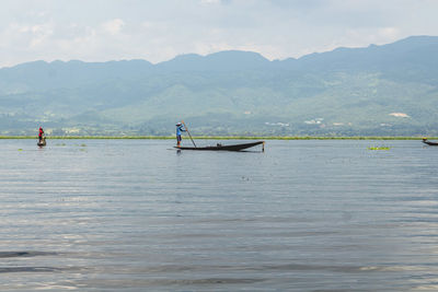 Scenic view of lake against mountains